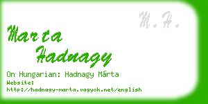 marta hadnagy business card